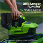 Greenworks 21in 60V Lithium-Ion Self-Propelled Lawn Mower Dual-Blade System with (2) 5.0Ah Batteries & Rapid Charger - Image 4