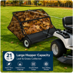 Garvee 42in Tow-Behind Lawn Sweeper 21 cu ft Large Hopper Adjustable Sweeping Height - Image 4