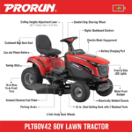 PRORUN 42in 60V 16HP Equivalent Riding Lawn Tractor PLT60V42 Extended Runtime - Image 5