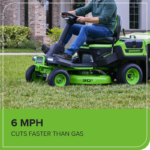 Greenworks 30in 60V 16HP Equivalent Riding Lawn Mower 1.25 Acre Tow Capacity 200 lbs with (4) 8.0Ah Batteries & Turbo Charger - Image 6