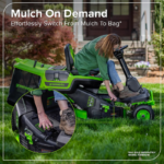 Greenworks 30in 80V Riding Lawn Tractor Cordless Design with (4) 6.0Ah Batteries & 600W Charger - Image 6